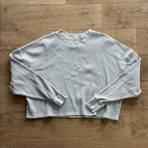 Abercrombie & Fitch Light Blue Waffle Knit Crewneck